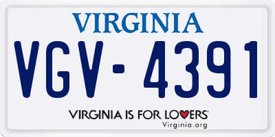 VA license plate VGV4391