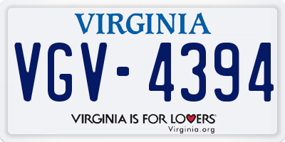 VA license plate VGV4394