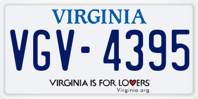 VA license plate VGV4395