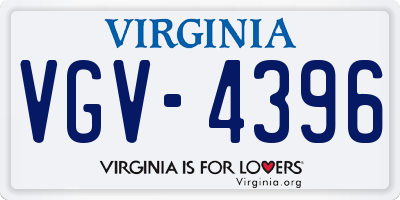 VA license plate VGV4396