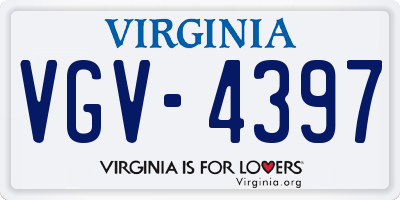 VA license plate VGV4397