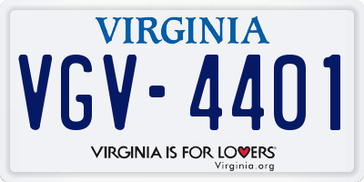 VA license plate VGV4401