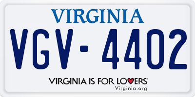 VA license plate VGV4402