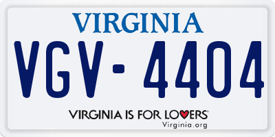 VA license plate VGV4404