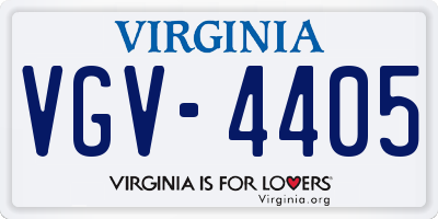 VA license plate VGV4405