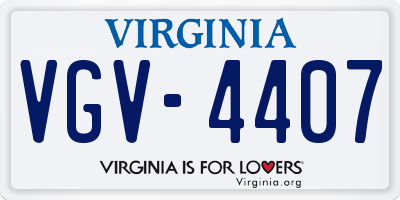 VA license plate VGV4407