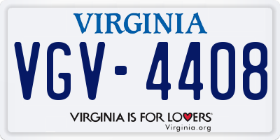 VA license plate VGV4408
