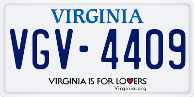 VA license plate VGV4409