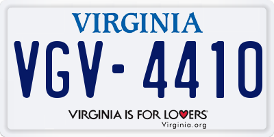 VA license plate VGV4410