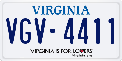 VA license plate VGV4411