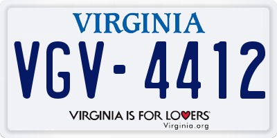 VA license plate VGV4412