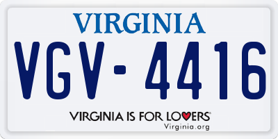 VA license plate VGV4416