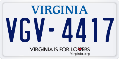 VA license plate VGV4417