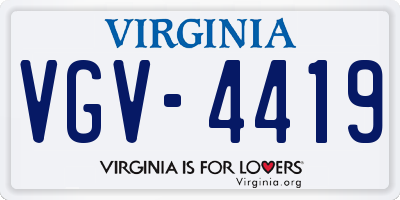 VA license plate VGV4419