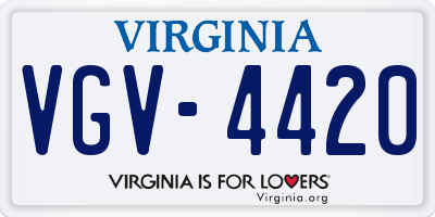VA license plate VGV4420