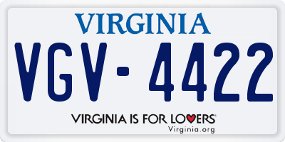 VA license plate VGV4422