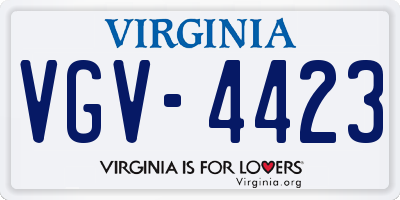 VA license plate VGV4423