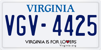 VA license plate VGV4425