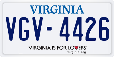 VA license plate VGV4426