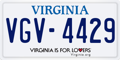 VA license plate VGV4429