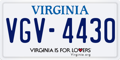 VA license plate VGV4430