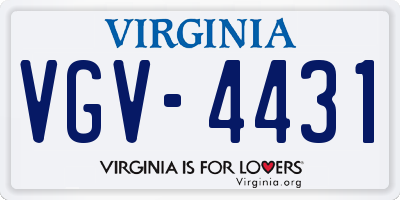 VA license plate VGV4431