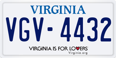 VA license plate VGV4432