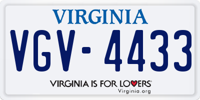 VA license plate VGV4433