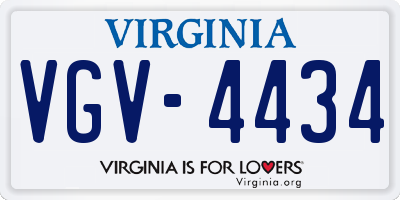 VA license plate VGV4434