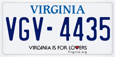 VA license plate VGV4435
