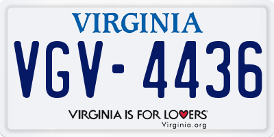 VA license plate VGV4436