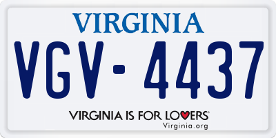 VA license plate VGV4437