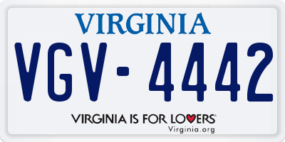 VA license plate VGV4442