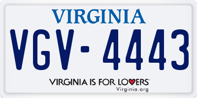 VA license plate VGV4443