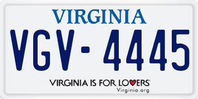 VA license plate VGV4445
