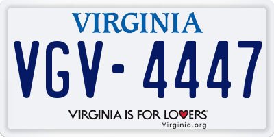 VA license plate VGV4447