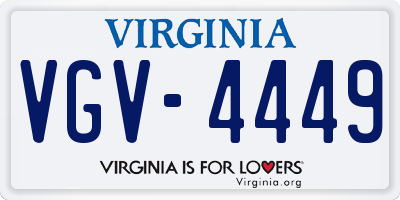 VA license plate VGV4449