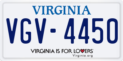 VA license plate VGV4450