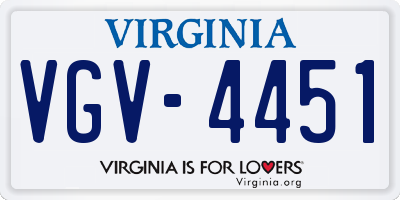 VA license plate VGV4451