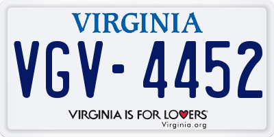 VA license plate VGV4452