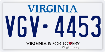 VA license plate VGV4453