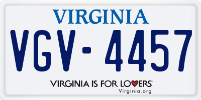 VA license plate VGV4457