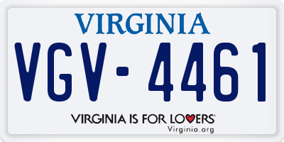 VA license plate VGV4461