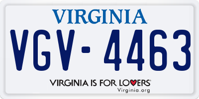 VA license plate VGV4463