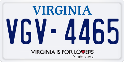 VA license plate VGV4465