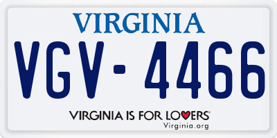 VA license plate VGV4466
