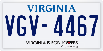 VA license plate VGV4467