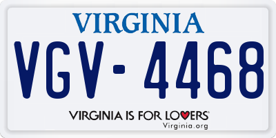 VA license plate VGV4468