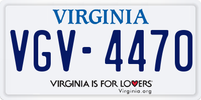 VA license plate VGV4470