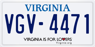 VA license plate VGV4471